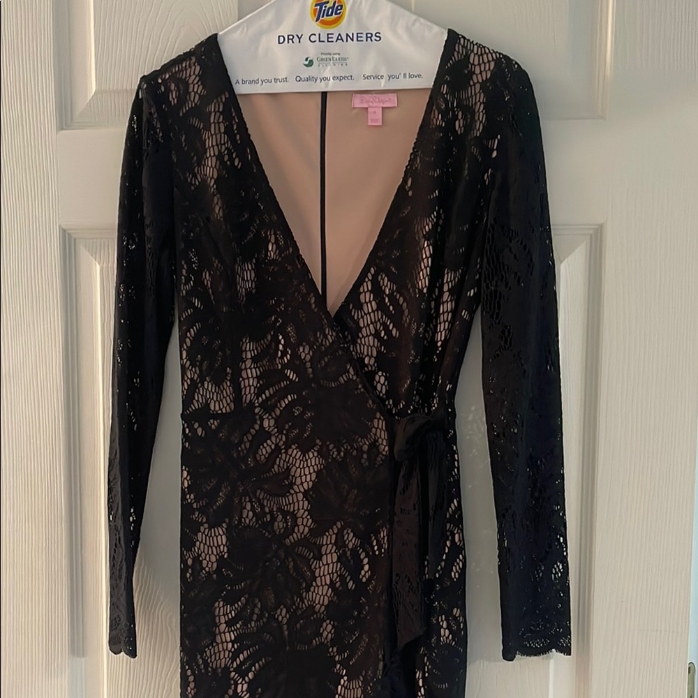 Lilly Pulitzer Black Lace Wrap Dress/Romper